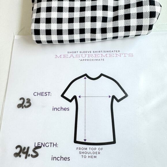 J. Jill Womens Luxe Supima Relaxed Tee Size L Check Modal Cotton Short Sleeve - Picture 6 of 6